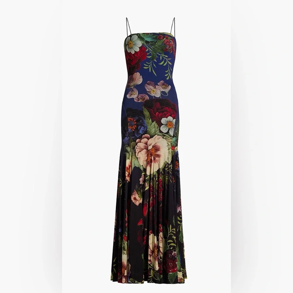 Alice + Olivia Augusta Floral Stretch Maxi Dress Strapless Gown Sz 0 NWT 895$ - Picture 8 of 16